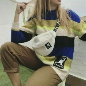 Kangol x H&M Mabel British Streetwear Oversized Striped Sweater